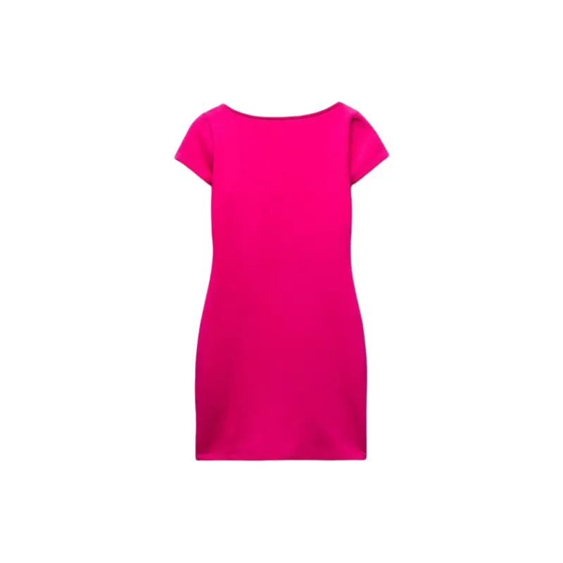 ZARA Short-Sleeved Dresses Women's Dark Purple Red-1