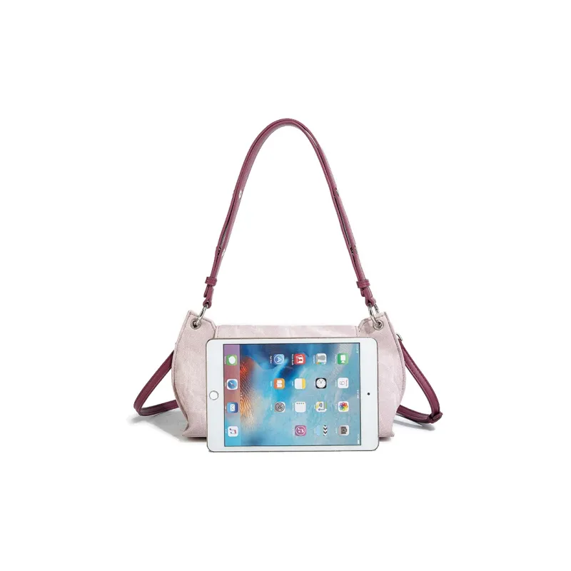 MACKJANICE Polyurethane Shoulder Bag Women's Lilac With Pink-1
