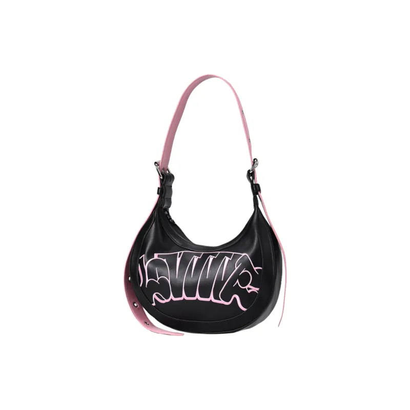 DRACONITE ×LOVVVVE PU Crescent Bag Crossbody Bag Shoulder Bag Regular Women's Multicolor-1
