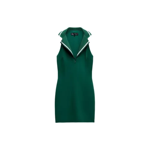 ZARA Sleeveless Dresses Women's Dark Green