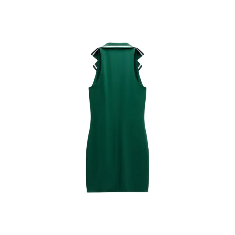 ZARA Sleeveless Dress Women's Dark Green-1