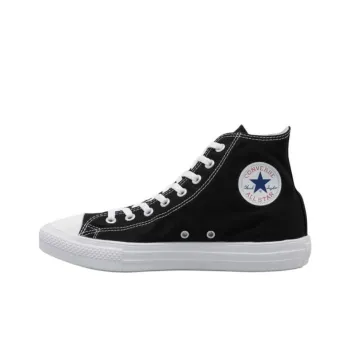 Converse All Star Light HI Abrasion-Resistant Cushioning Slip-Resistant High-Top Canvas Shoes Unisex Black White
