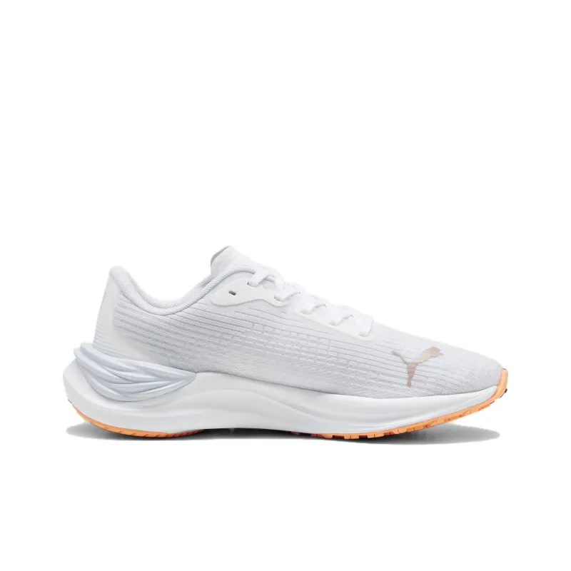 PUMA Electrify Nitro 3 Slip Resistant Low Top Running Shoes Women's White Gray Orange-1