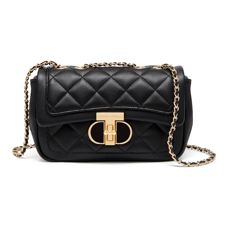 Simvay Clos Cow Leather With Synthetic Leather Shoulder Bag Crossbody Bag Shoulder Bag Chain Pack Small Size Women's-1