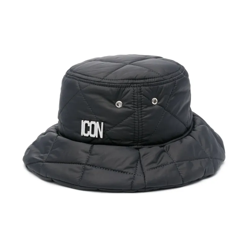 DSQUARED2 Logo-plaque Quilted Bucket Hat-0