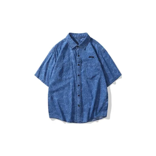 Jeep Shirts Men Denim Blue