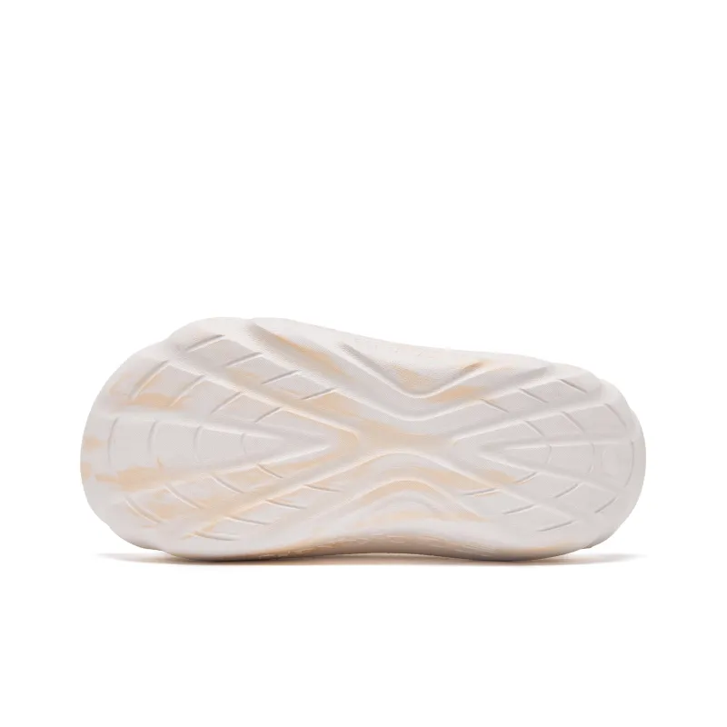 QIAODAN Gravitational Drag Quiet Slip Resistant Abrasion Resistant Quick Dry Slide Slippers Women's White Orange-4