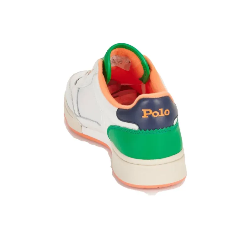 Polo Ralph Lauren Court Sneakers Low Top Skateboard Shoes Men's White Green-4