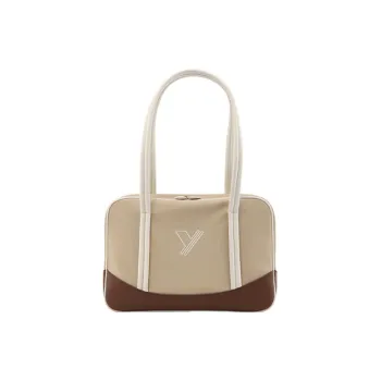 Art Traces Nylon Tote Bag Handbag Shoulder Bag Toast Bag Gym Bag Large Size Unisex Creamy Coffee/Lustrous Gray