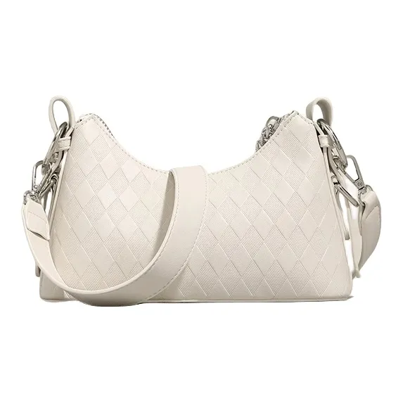 PESASRIE PU Crossbody Bag Handbag Shoulder Bag Regular Women's Black/Ecru/Light Pink-1