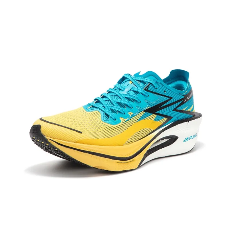 361° Fly Burn 3 Cushioning Anti Slip And Wear Resistant Low Top Carbon Plate Running Shoes Unisex Yellow Blue-1