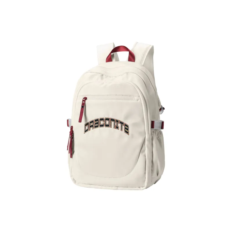 DRACONITE Polyester Backpack Regular Unisex Ecru Color Block-1