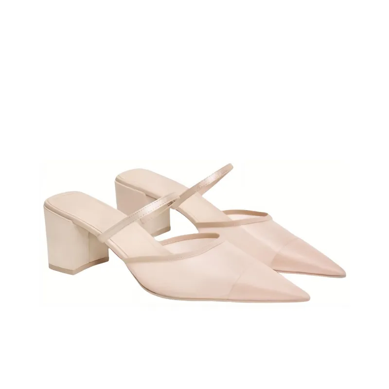 12 STOREEZ Pointed toe Mesh Mules Women's-2