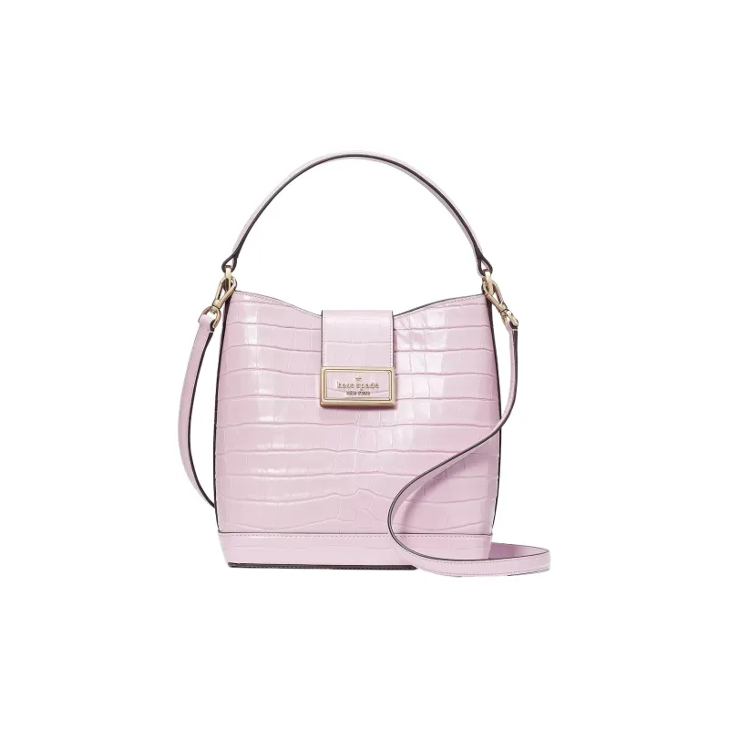 Kate Spade Cow Leather Bucket Bag Portable Crossbody Bag Shoulder Bag Women's Quartz Pink Red-0