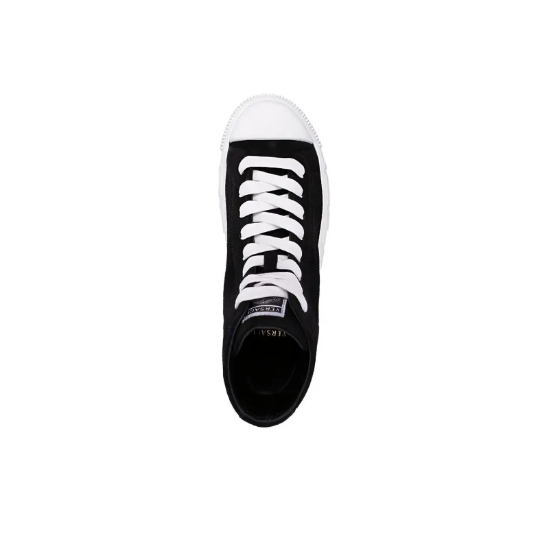 VERSACE Skateboard Shoes Women's High-Top Black/White-4