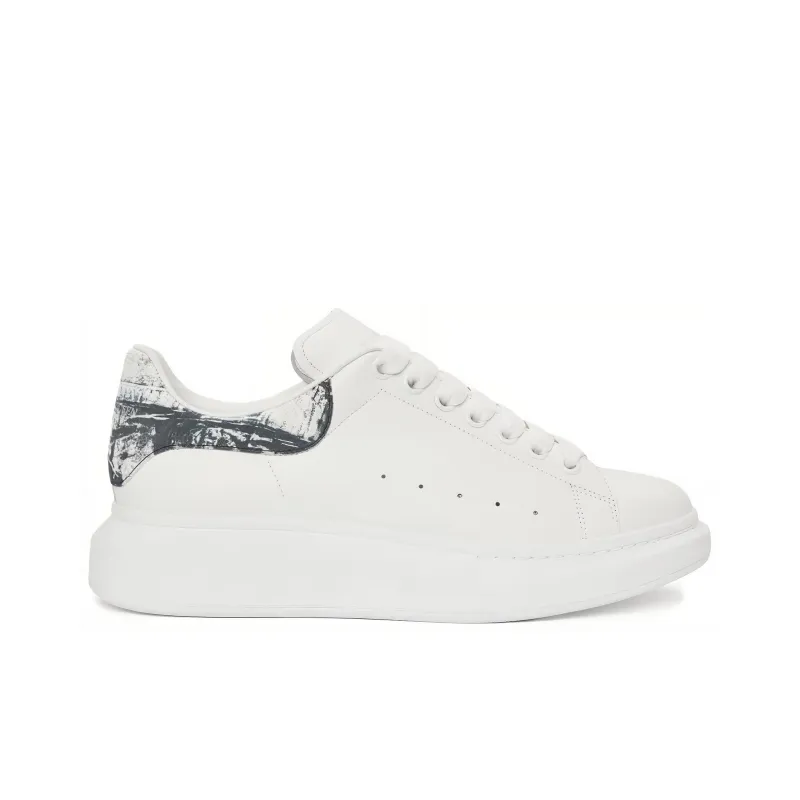 Alexander McQueen Oversized Sneakers 'White With Black Sketch'-1