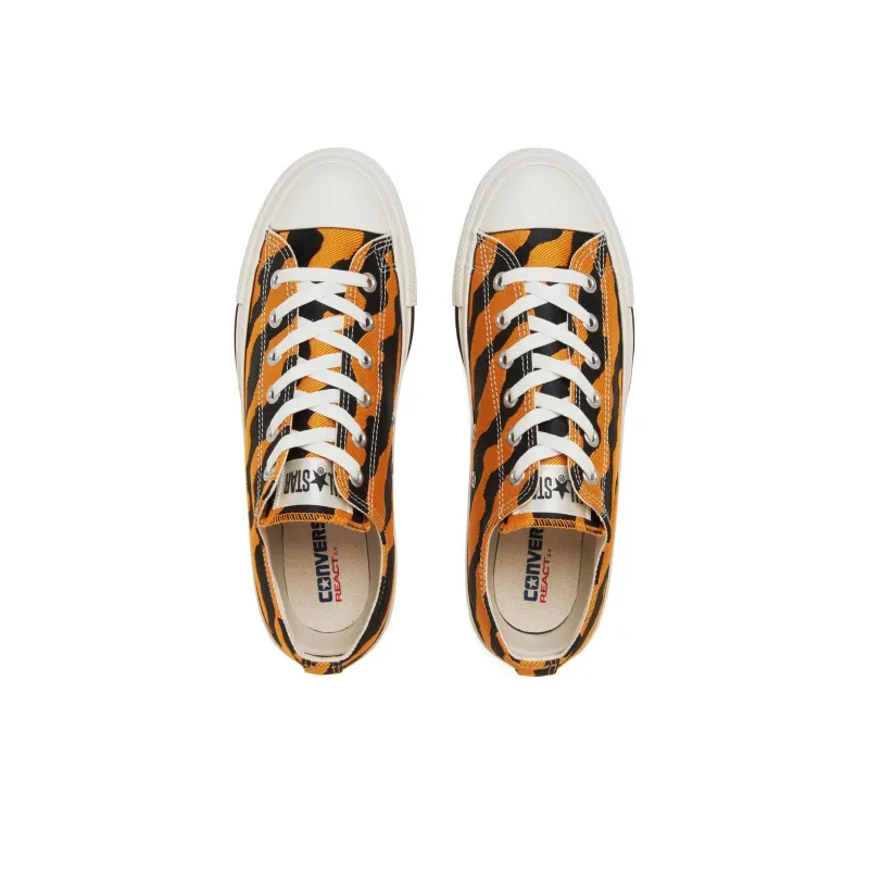 Converse All Star Wear resistant And Lightweight Low Top Canvas Shoes Unisex Black Orange Japan Version-3
