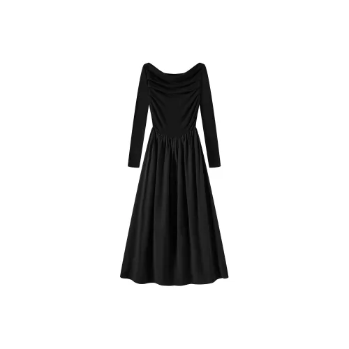 BASIC HOUSE Long-Sleeved Dresses Women's Modern Black