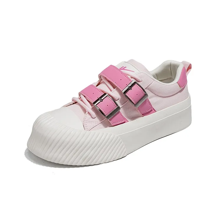 WARRIOR Canvas Shoes Women's Low Top Pink Peach Red-1