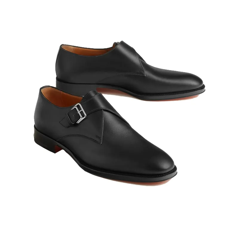 HERMES Ioan Dress Shoes Men's Black-2