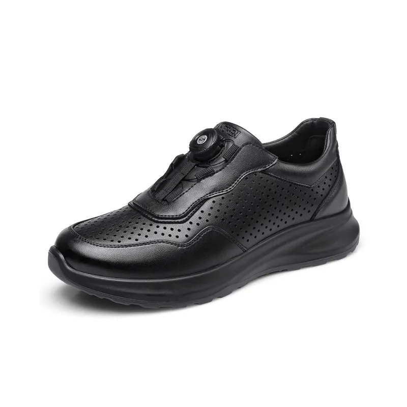Strongman 3515 Sports Leather Shoes For Men Summer Casual Shoes With Automatic Buckle For Commute-1