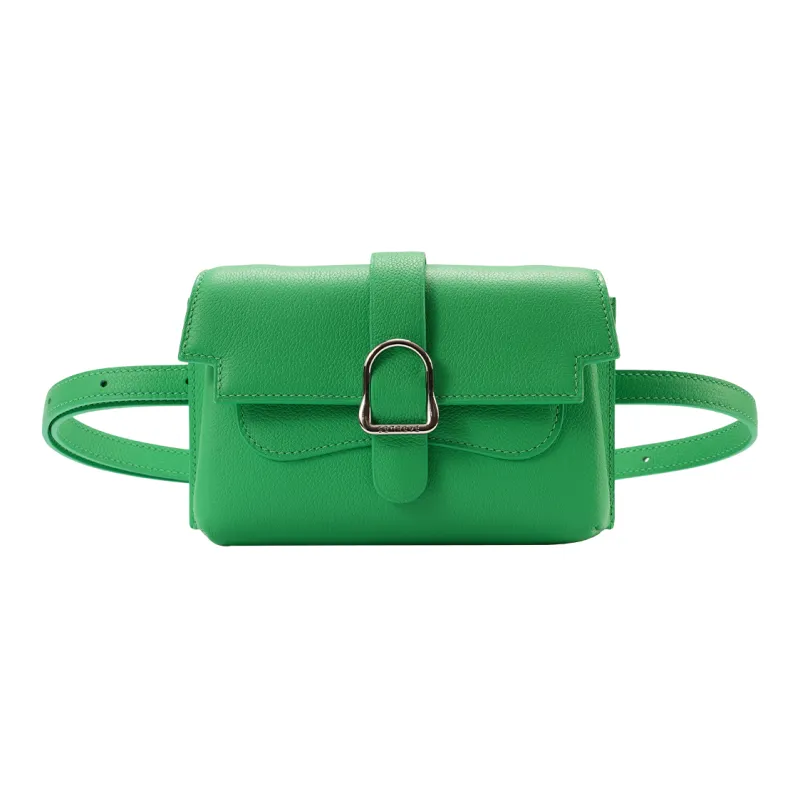 SENREVE Togo Calfskin Shoulder Bag, Handbag, Shoulder Bag Women's Comic Green-0