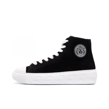 VERSACE Skateboard Shoes Women's High-Top Black/White