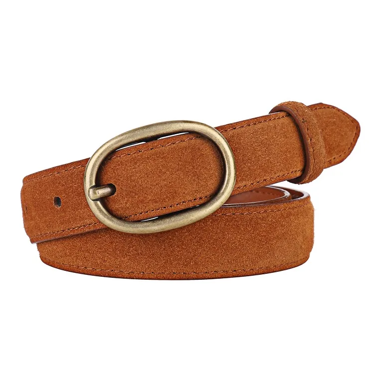 MUSTKOO Button Down Genuine Leather Korean Style Advanced Elegant Leather Belts Unisex-3
