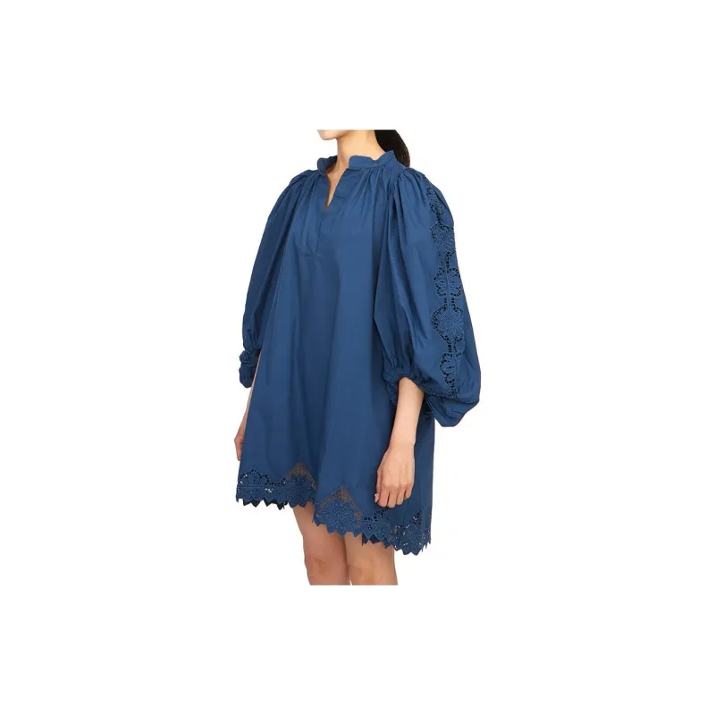 Vanessa Bruno Long Sleeved Dresses Women's Blue-2