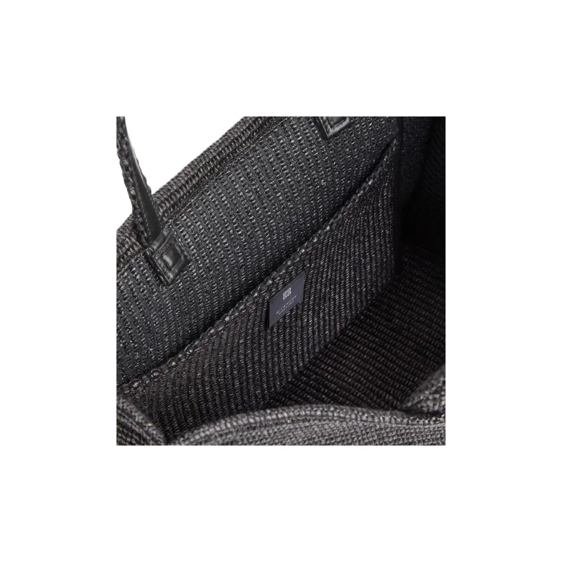 Givenchy G Tote Raffia Tote Bag Shopping Bag Handbag Medium Size Women's Black-4