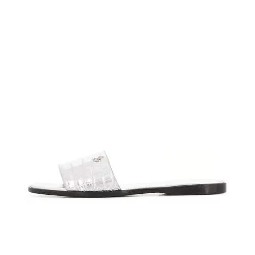 Jimmy Choo Minea Flat Slide Slippers Women's Silver