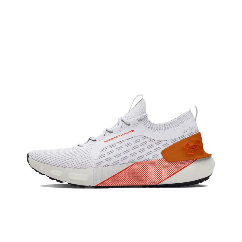 Under Armour HOVR Phantom 3 Slip Resistant Low Top Running Shoes Men's White Orange-0