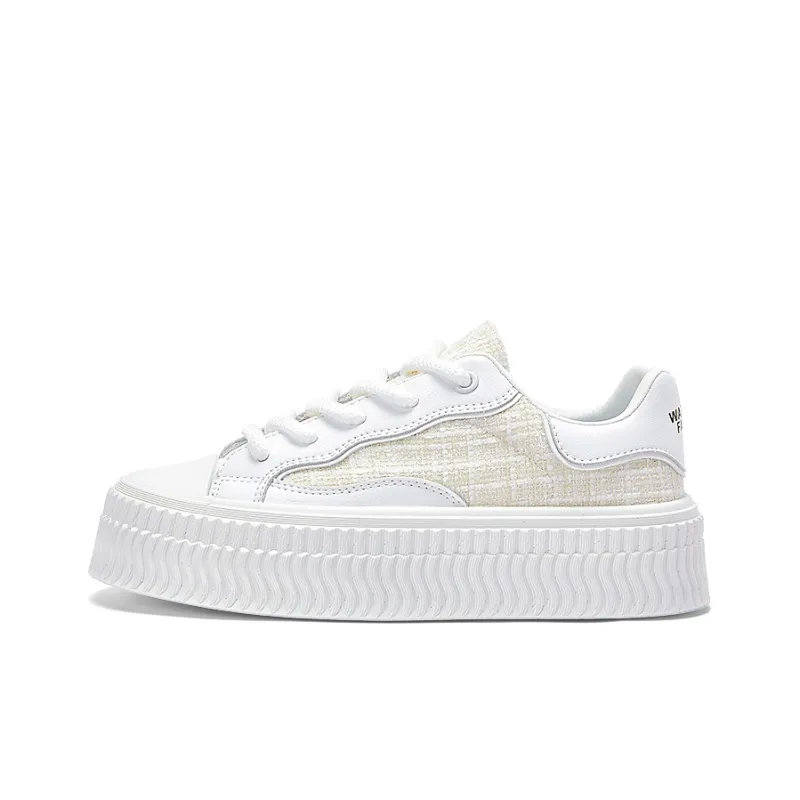 Warrior Chanel-Inspired Woven Tweed Anti-Slip And Wear-Resistant Lightweight Low-Top Canvas Skateboard Shoes Women's-3
