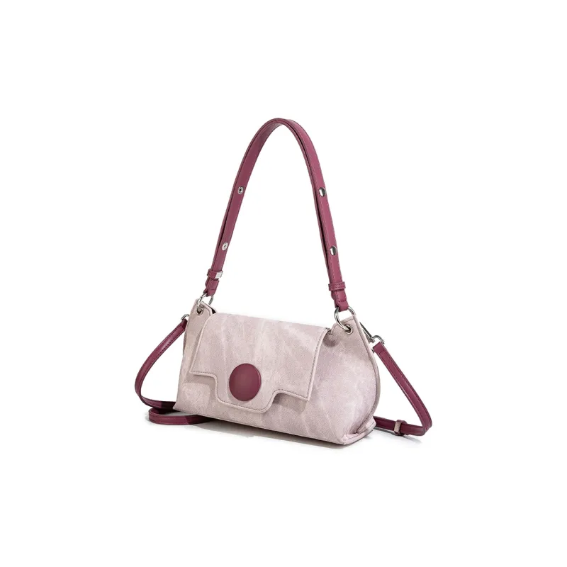 MACKJANICE Polyurethane Shoulder Bag Women's Lilac With Pink-2