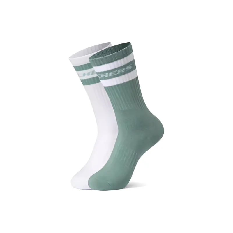 Skechers Mid-Calf Socks Women's 2 Pack Bright White/Beryl Green-0
