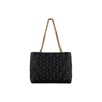 Elisabetta Franchi Artificial Leather Tote Bag Shopping Bag Handbag Women's Black