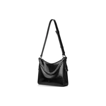 INJOYLIFE Split Cow Leather Shoulder Bag Regular Women's Black