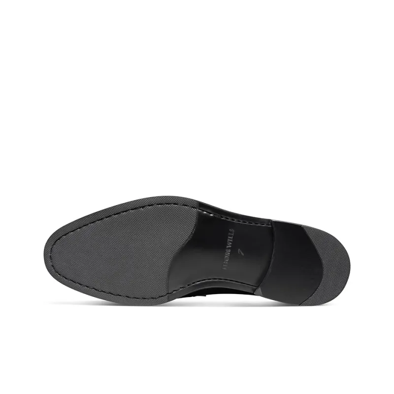 THOM WILLS British Business Calfskin Penny Loafers Casual Shoes Men's Black-4
