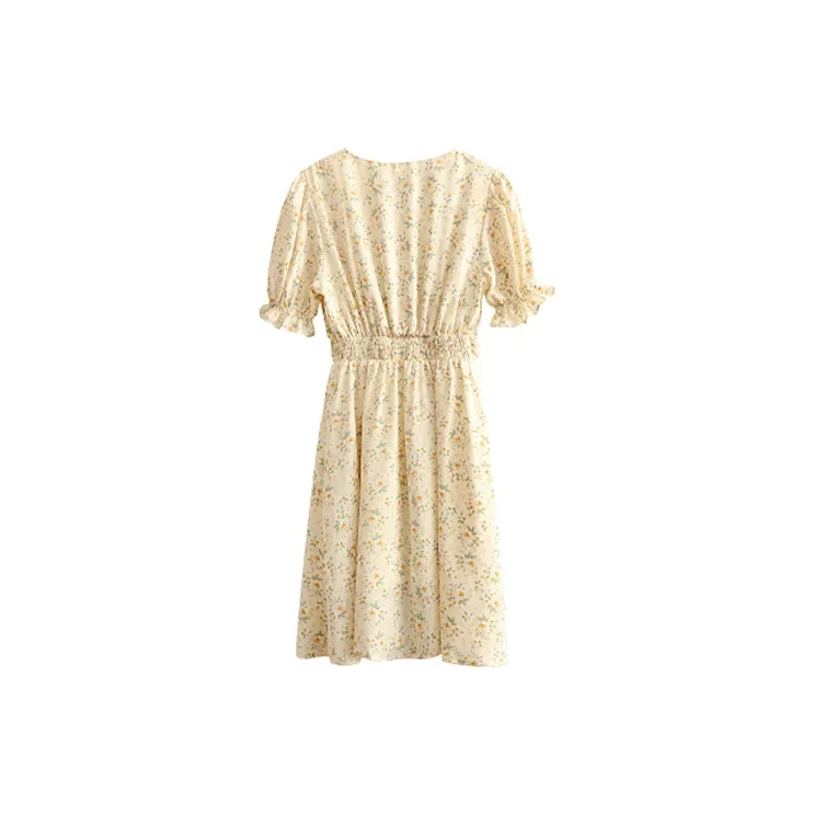 ETSE Short Sleeved Dresses Women's Apricot-1