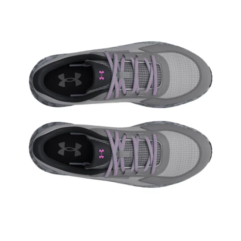 Under Armour Cushioned Slip-Resistant Low-Top Running Shoes Women's Gray Red-3