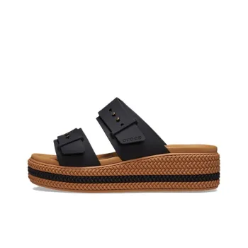 Crocs Brooklyn Woven Buckle Sandals 'Black Brown' Women's