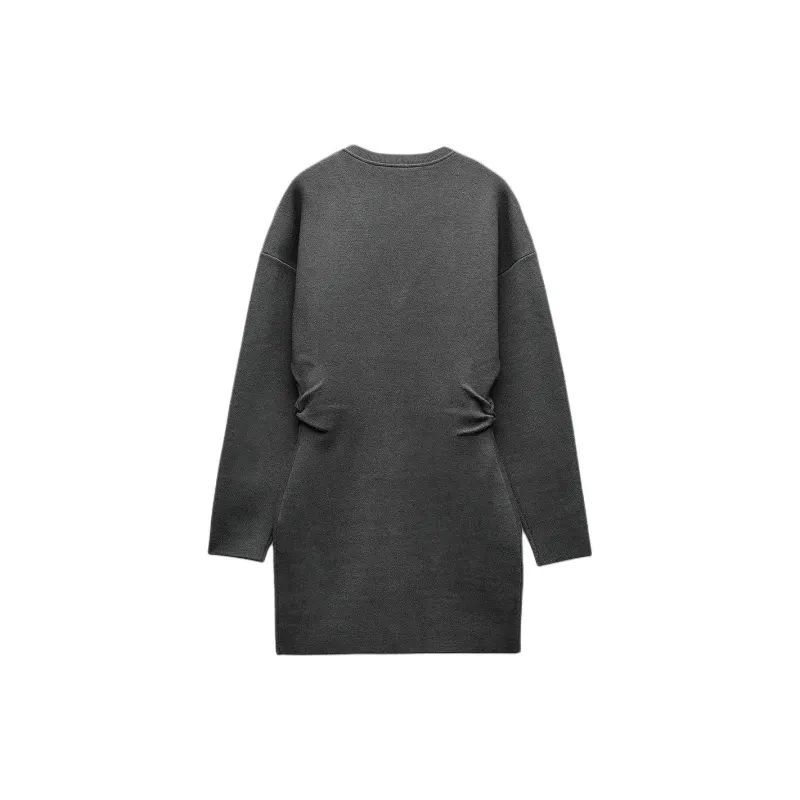 ZARA Long Sleeved Dress Women's Gray-1