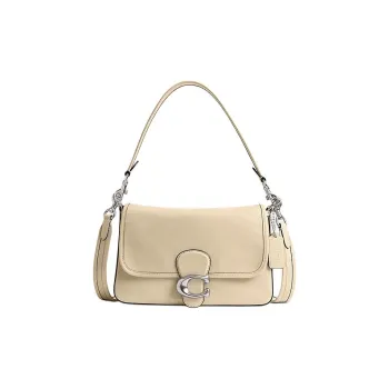 COACH Soft Tabby Cow Leather Portable Crossbody Bag, Shoulder Bag Medium Size Women's Ivory