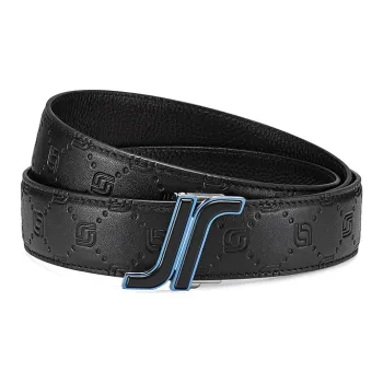 JAGUAR Casual Business Automatic Buckle Cow Leather Leather Belts Men's Black Width 3.4cm