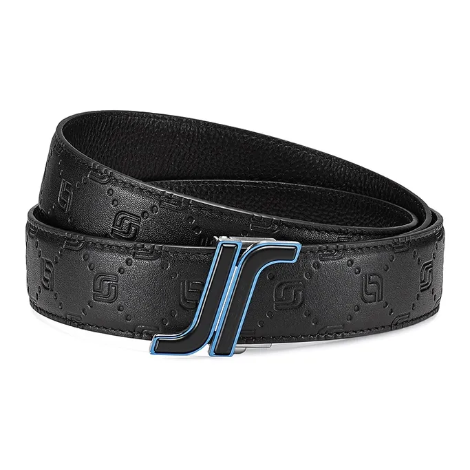 JAGUAR Casual Business Automatic Buckle Cow Leather Leather Belts Men's Black Width 3.4cm-0