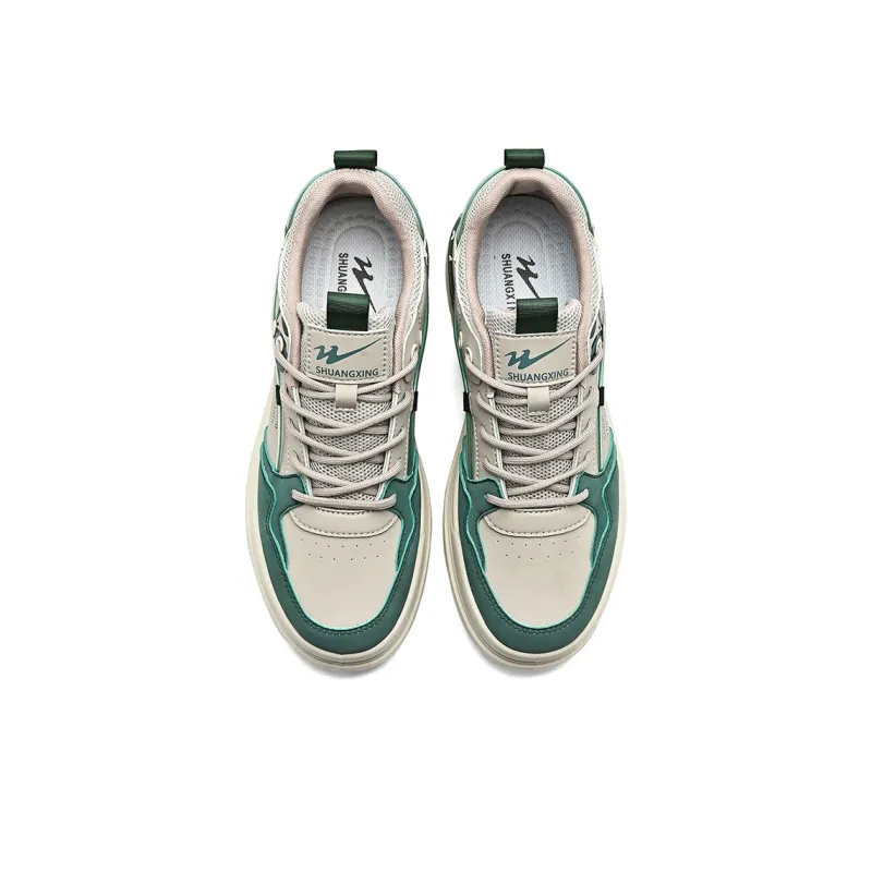 Binary Low Top Skateboard Shoes Men's Beige Green-3