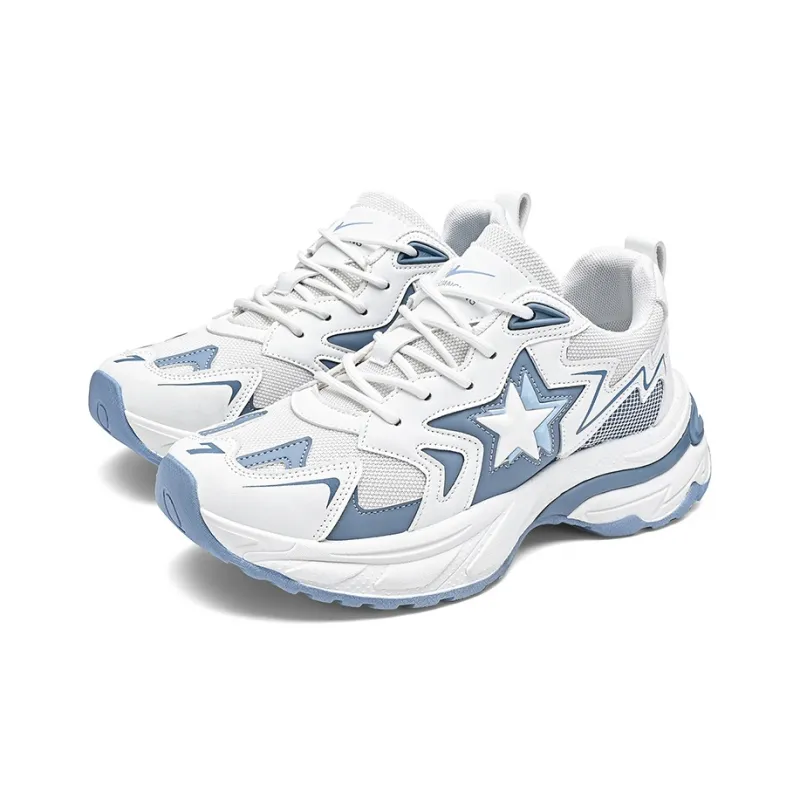 Binary Low Top Chunky Sneakers Men's White Blue-3