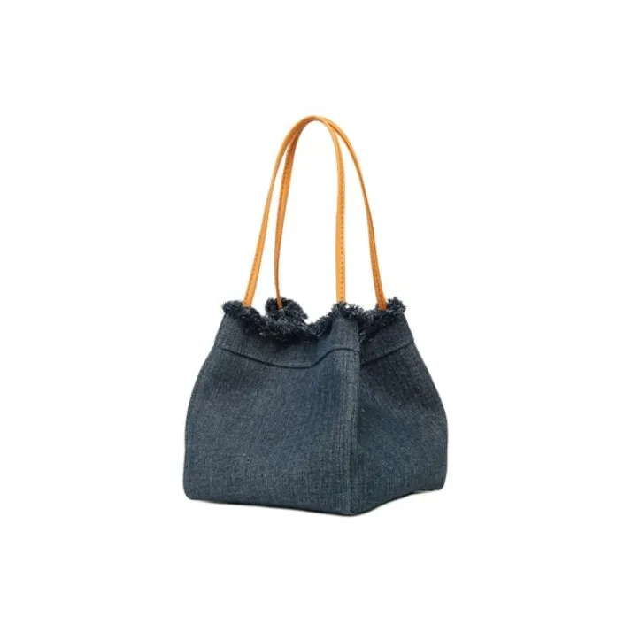 DEERE JACK Denim Bucket Bag Handbag Trumpets Women's Dark Blue-2