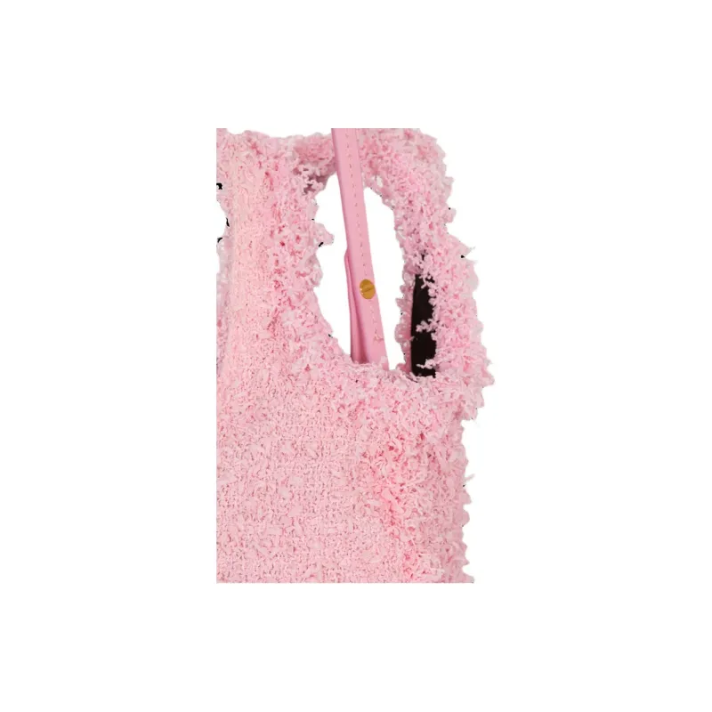 BALMAIN B ARMY Twill Soft Woolen Shoulder Bag, Crossbody Bag, Handbag Mini Women's Pink-3