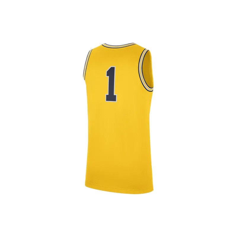 JORDAN Michigan Wolverines Replica Men's JORDAN Brand College Basketball Jersey-1
